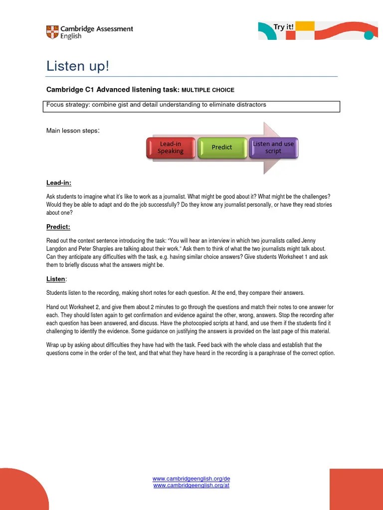 Listening C1 | PDF | Human Communication