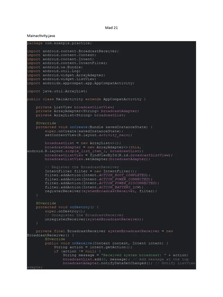 Mad 21 | PDF | Android (Operating System) | Mobile Software