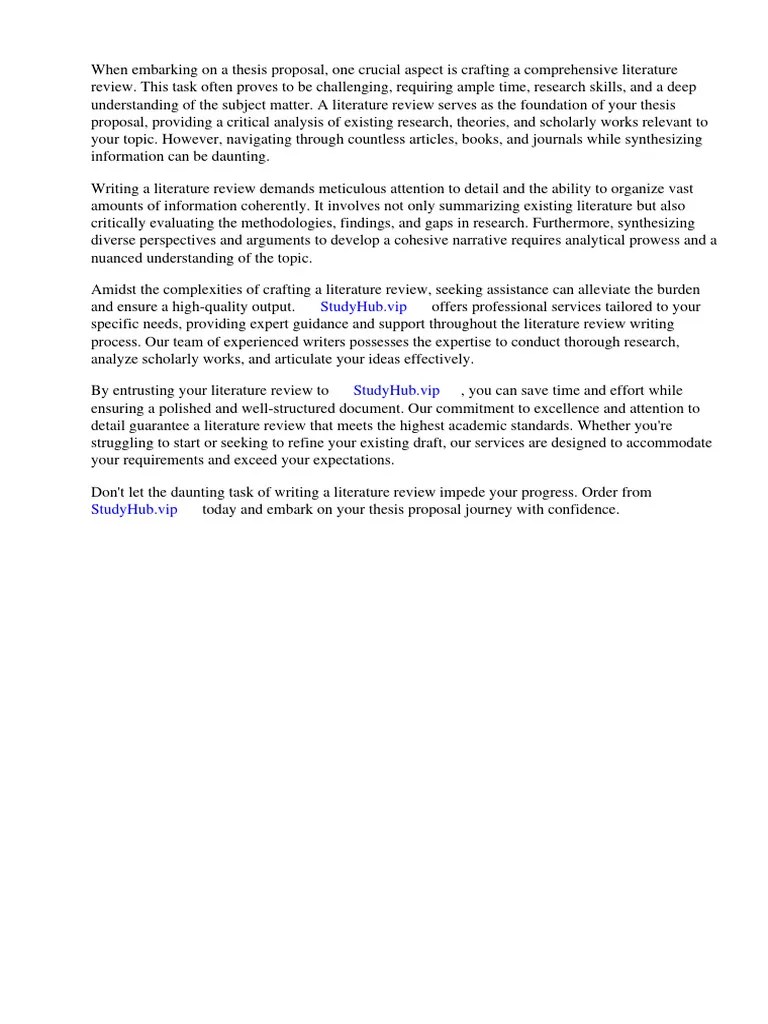 How To Write A Literature Review For A Thesis Proposal | PDF | Literature Review | Citation