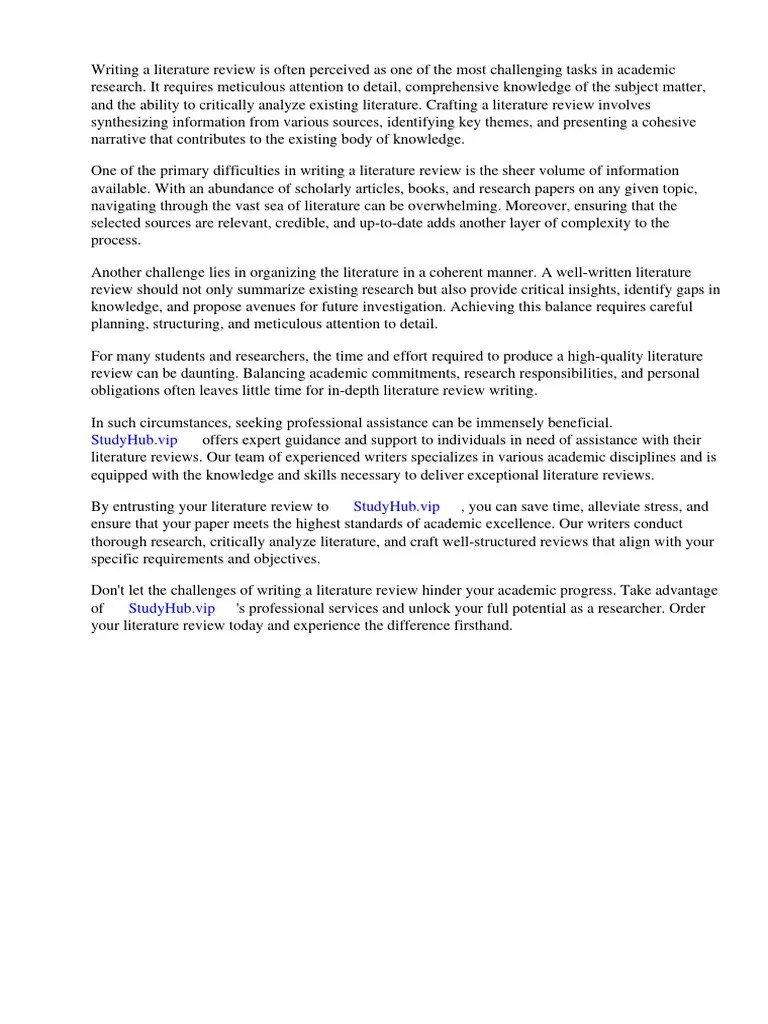 Literature Review Sample | PDF | Thesis | Literature Review
