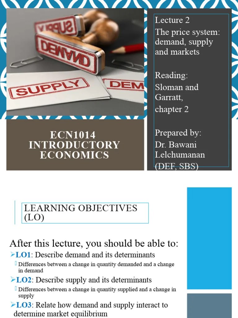 Chapter 2 Demand, Supply And Markets | PDF | Economic Equilibrium | Demand