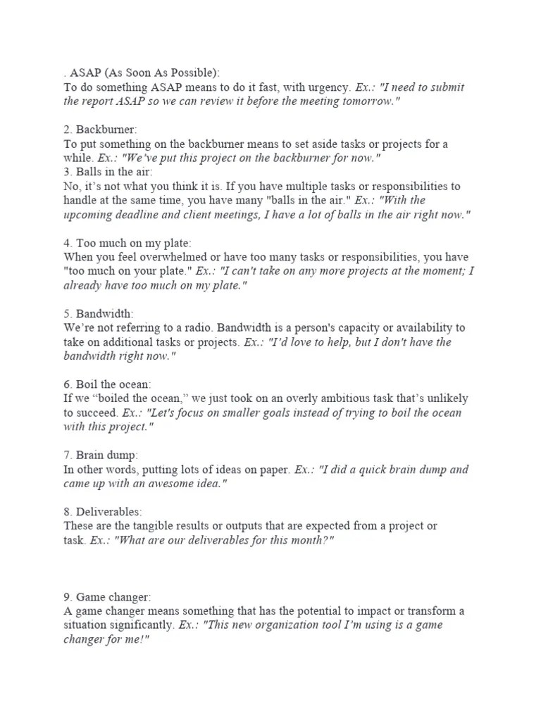 Business Phrases | PDF | Career & Growth