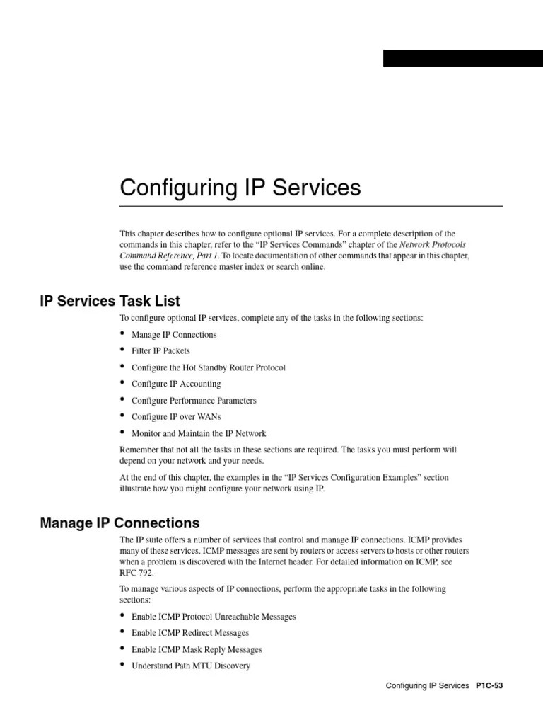 Configuring IP Services | PDF | Internet Protocols | Router (Computing)