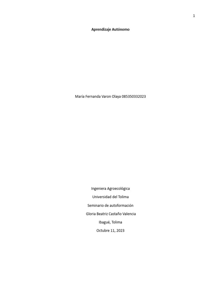 Aprendizaje Autónomo | PDF | Maestros | Ciencia Cognitiva