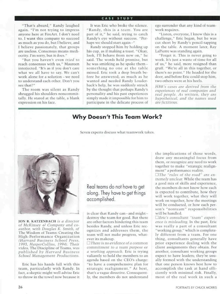 Case Study - Why Doesnt This Team Work | PDF