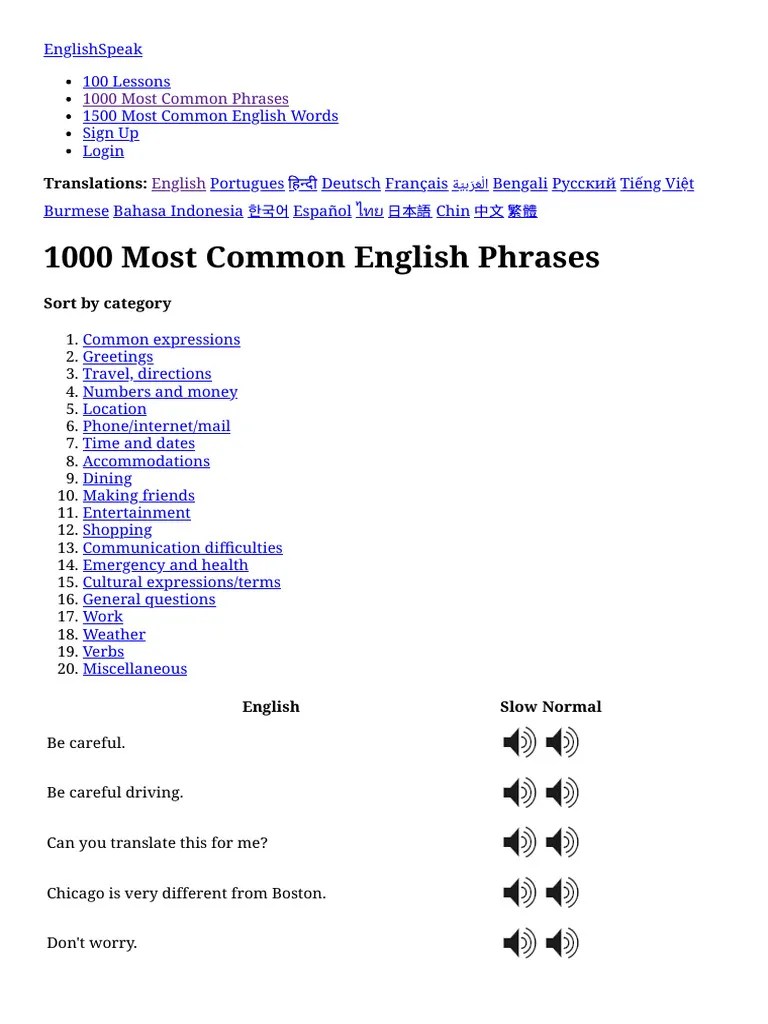English Phrases | PDF