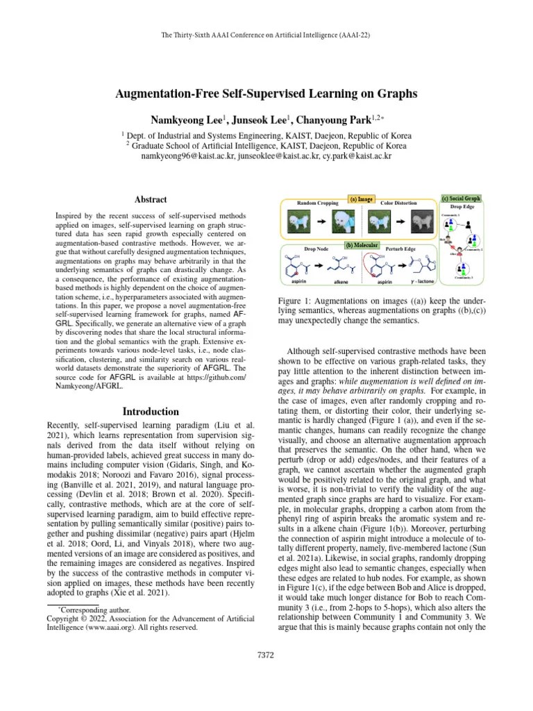 Augmentation-Free Self-Supervised Learning | PDF | Vertex (Graph Theory ...