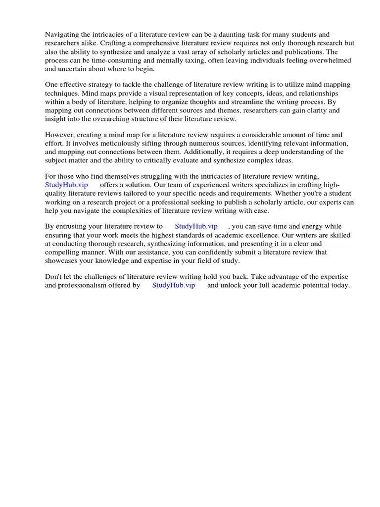 Mind Map For Literature Review | PDF | Mind | Experience