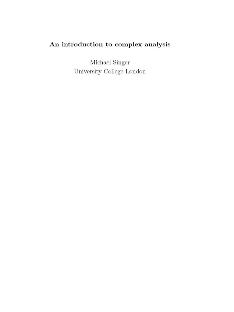 Complex Analysis | PDF | Holomorphic Function | Complex Analysis