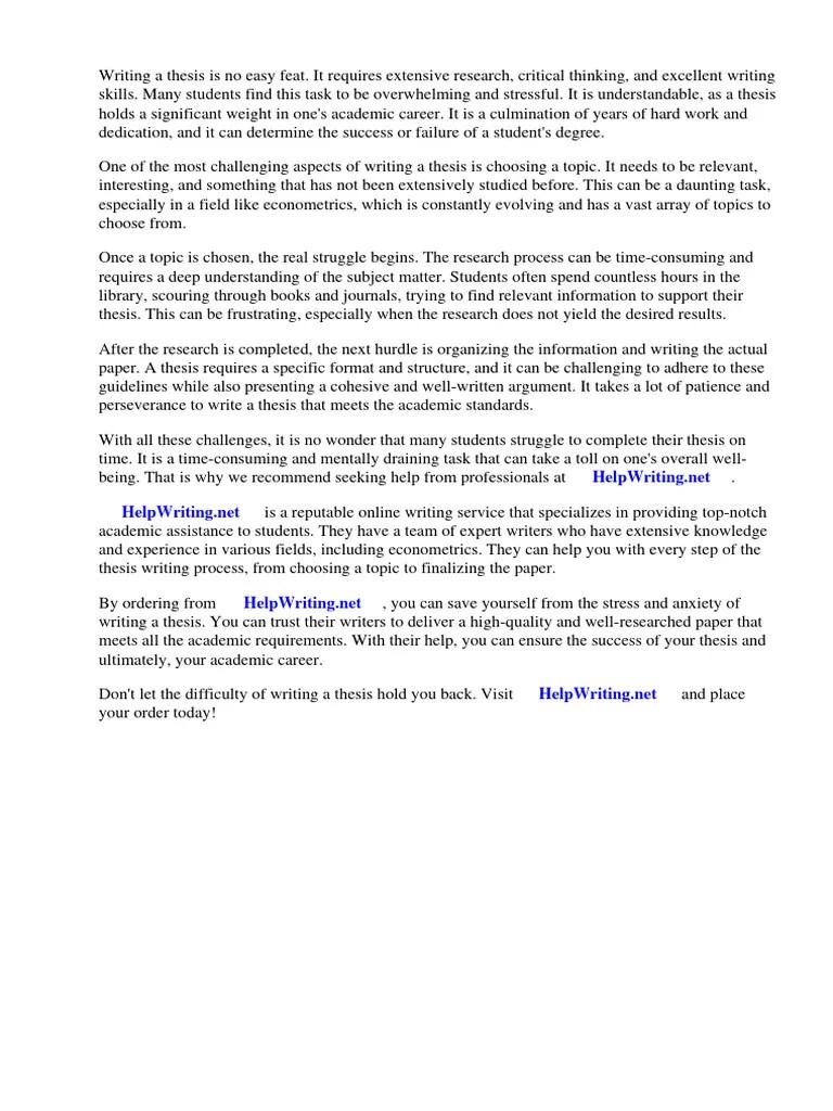 Econometrics Term Paper Example | PDF | Econometrics | Coefficient Of ...