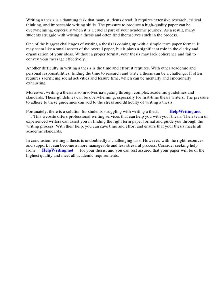 Simple Term Paper Format | PDF | Essays | Thesis