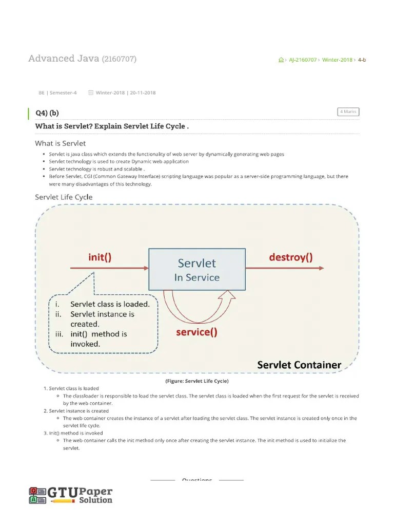 What Is Servlet ? Expalin Servlet Life Cycle? | PDF