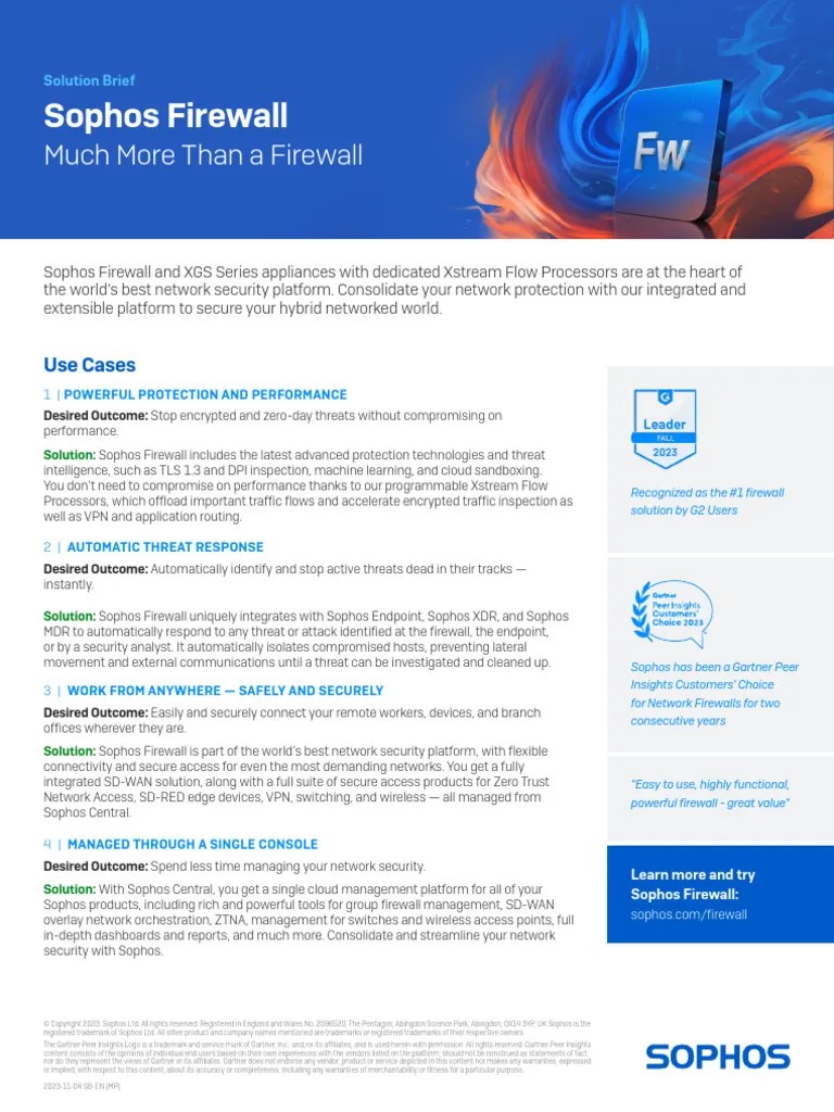 Sophos Firewall SB | PDF | Firewall (Computing) | Computer Network