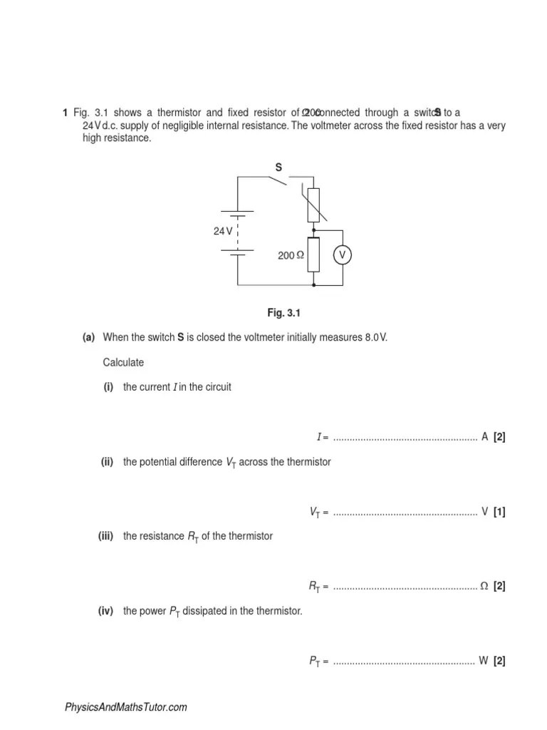 Electrical Circuits 3 QP | PDF | Electrical Resistance And Conductance | Voltage