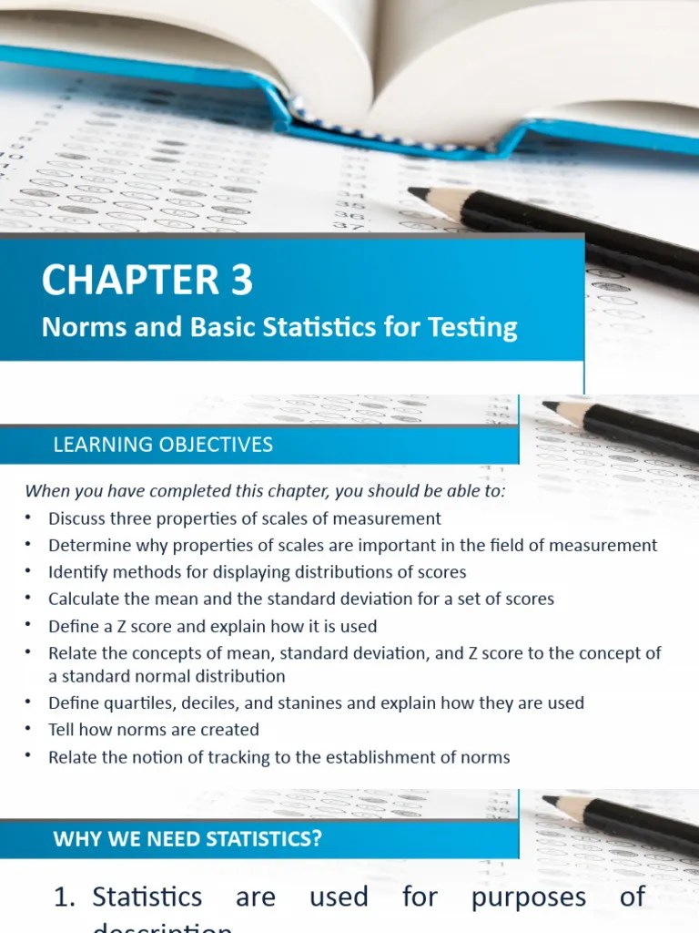 Chapter 3_Norms And Statistics | PDF | Statistics | Level Of Measurement