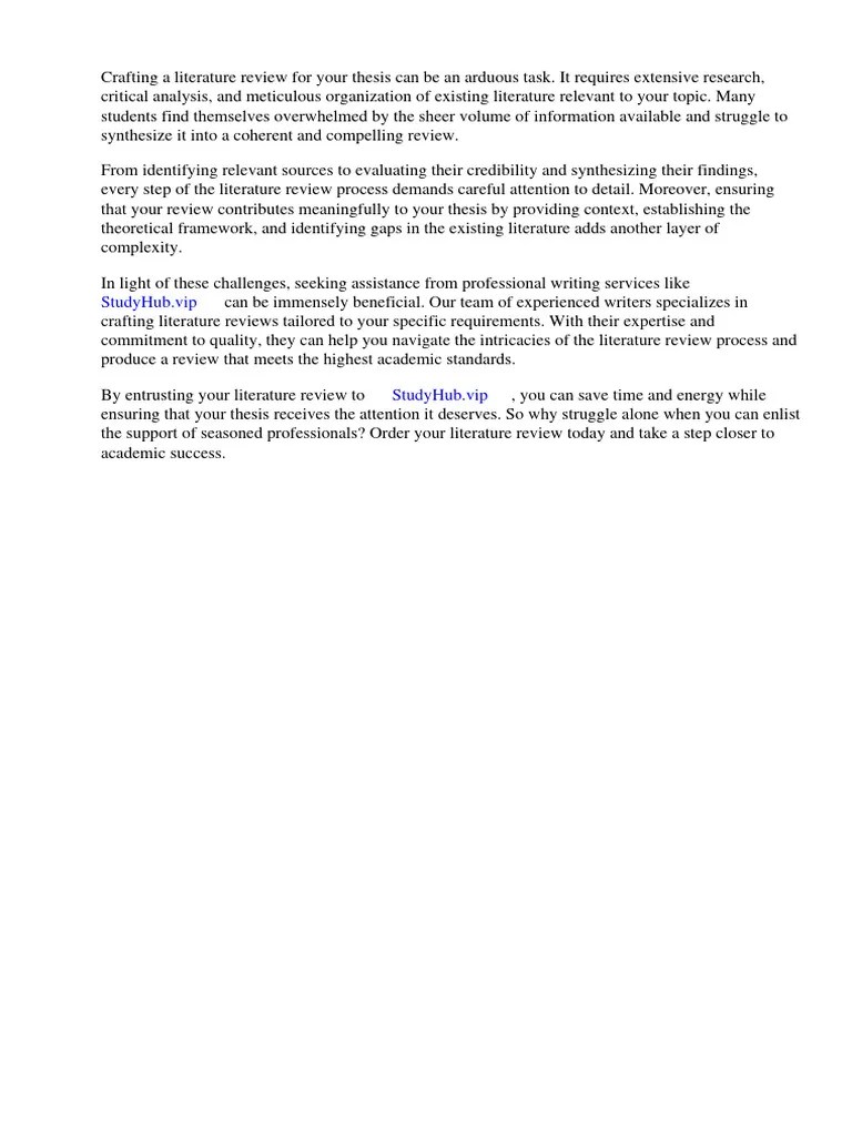 Sample Of Review Of Related Literature In Thesis | Download Free PDF | Thesis | Essays