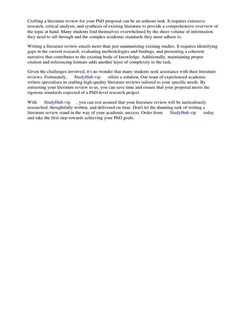 Literature Review Example Phd Proposal | PDF