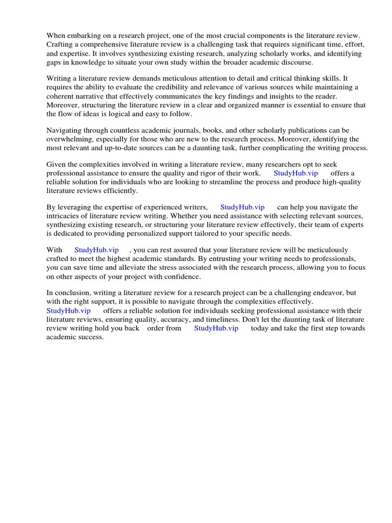 How To Write Literature Review For Research | PDF | Methodology | Literature Review