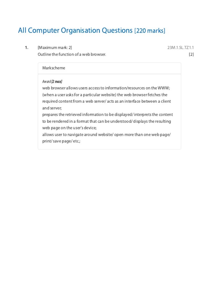 All Computer Organisation Questions | PDF