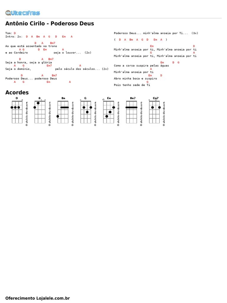 Antônio Cirilo - Poderoso Deus [Uke Cifras] | PDF