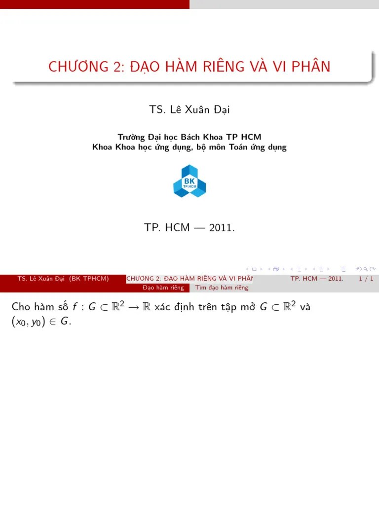 Giai Tich 2 Le Xuan Dai Dao Ham Rieng Va Vi Phan (Cuuduongthancong - Com) | PDF