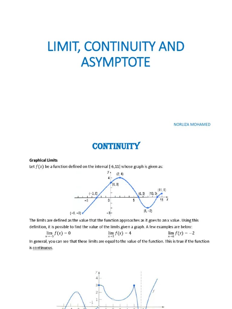 Limit And Continuity | PDF | Asymptote | Mathematical Relations