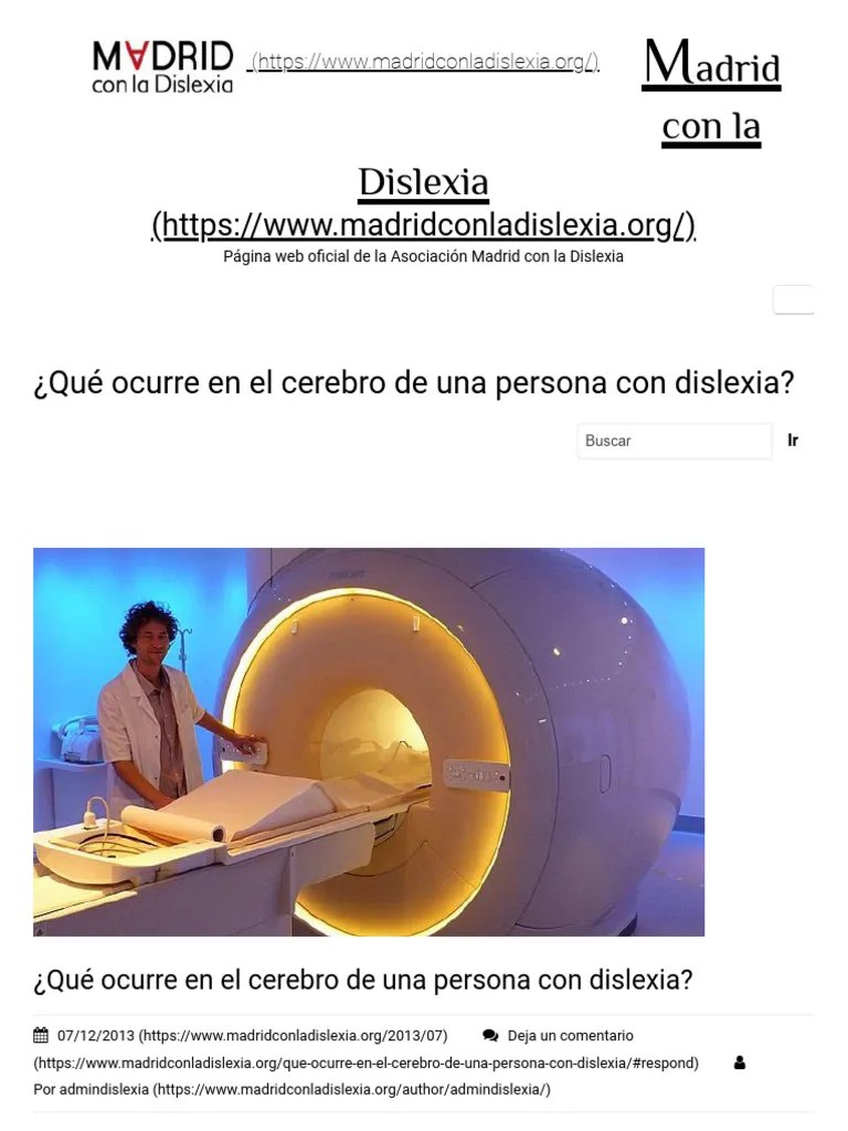 ¿Qué Ocurre En El Cerebro De Una Persona Con Dislexia - Madrid Con La Dislexia | PDF | Dislexia ...