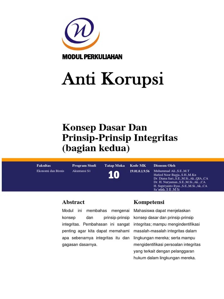 Konsep Dasar Dan Prinsip-Prinsip Integritas (Bagian Kedua) | PDF