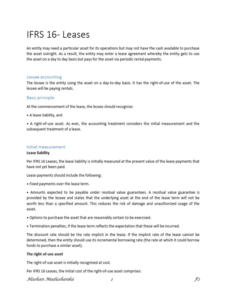 IFRS 16 - Leases | PDF