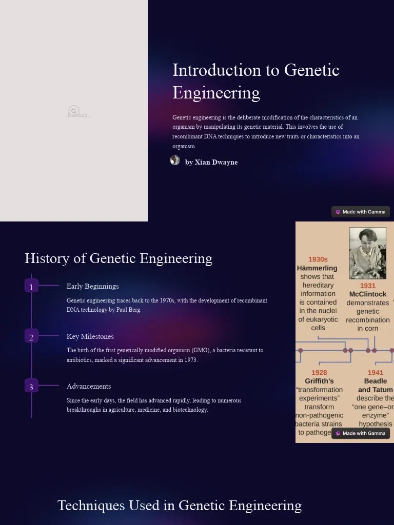 Introduction To Genetic Engineering | PDF