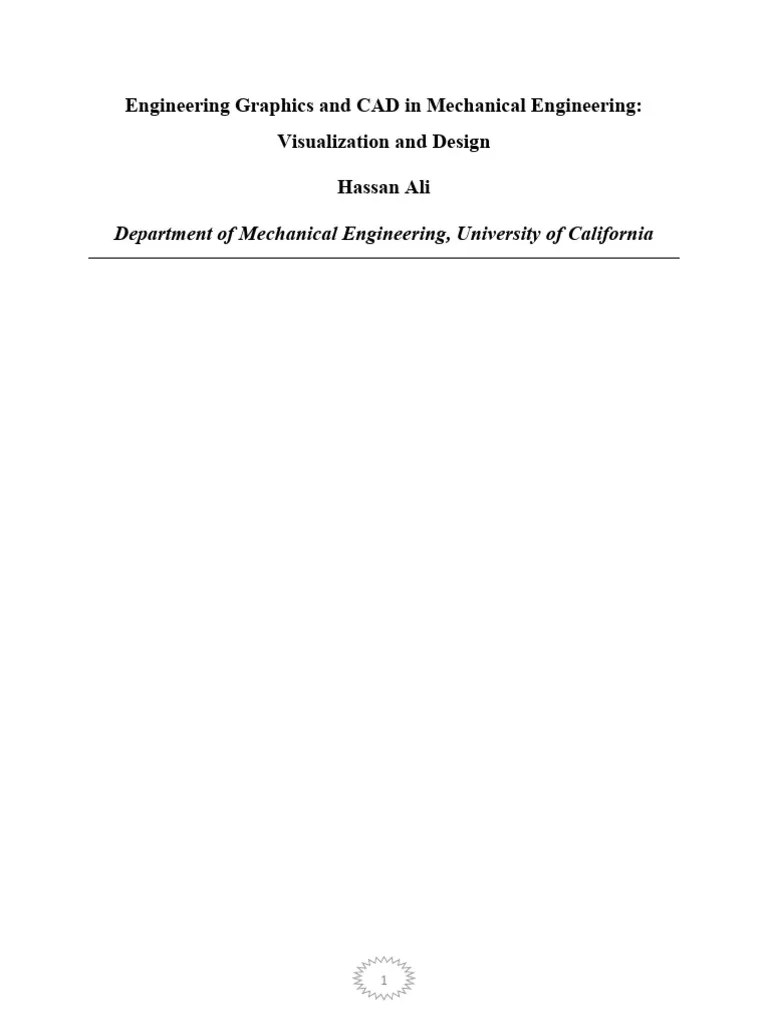 Engineering Graphics And CAD In Mechanical Engineering: Visualization ...