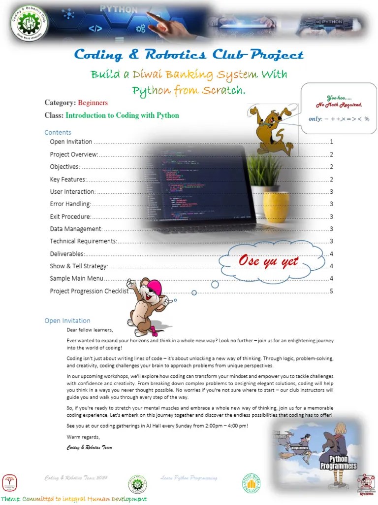 Coding Club Python Project Document | PDF | Command Line Interface | Computer Programming