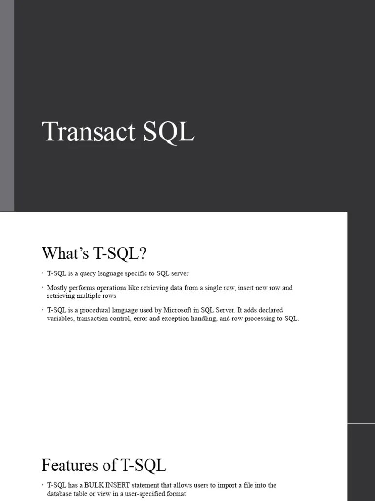 Transact SQL | PDF