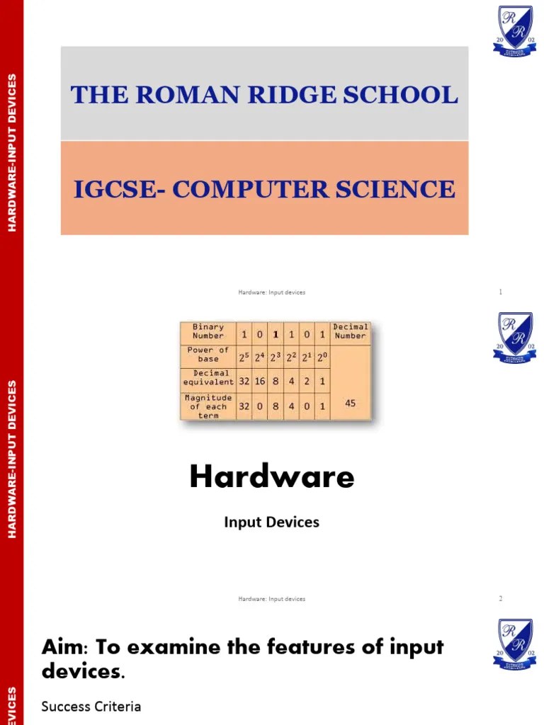 IGCSE CS Input Devices | Download Free PDF | Touchscreen | Image Scanner