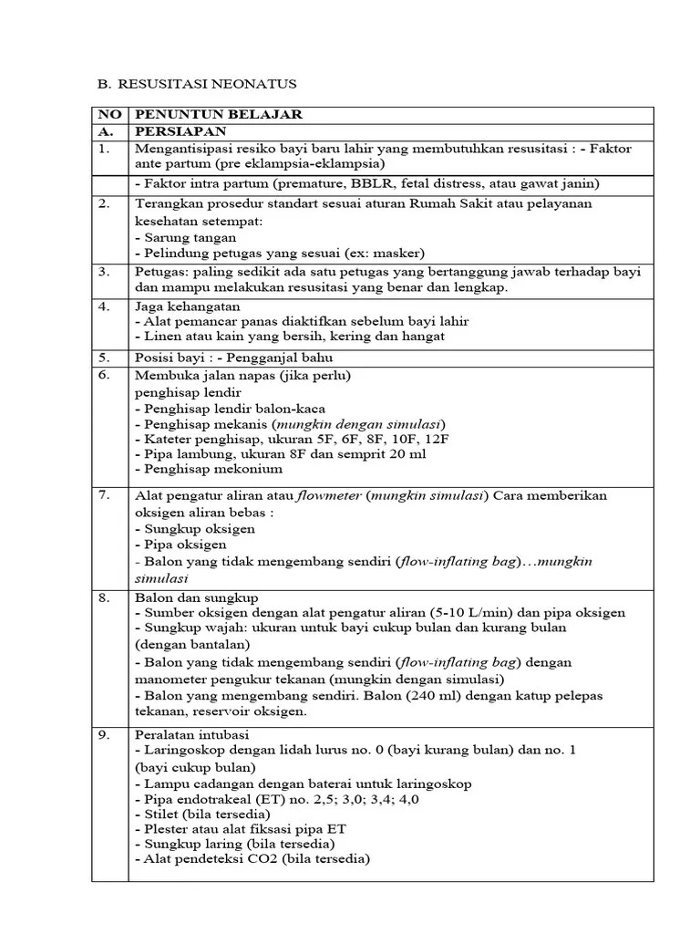 Bagi PEMERIKSAAN APGAR SCORE DAN RESUSITASI NEONATUS (Perbaiki) | PDF