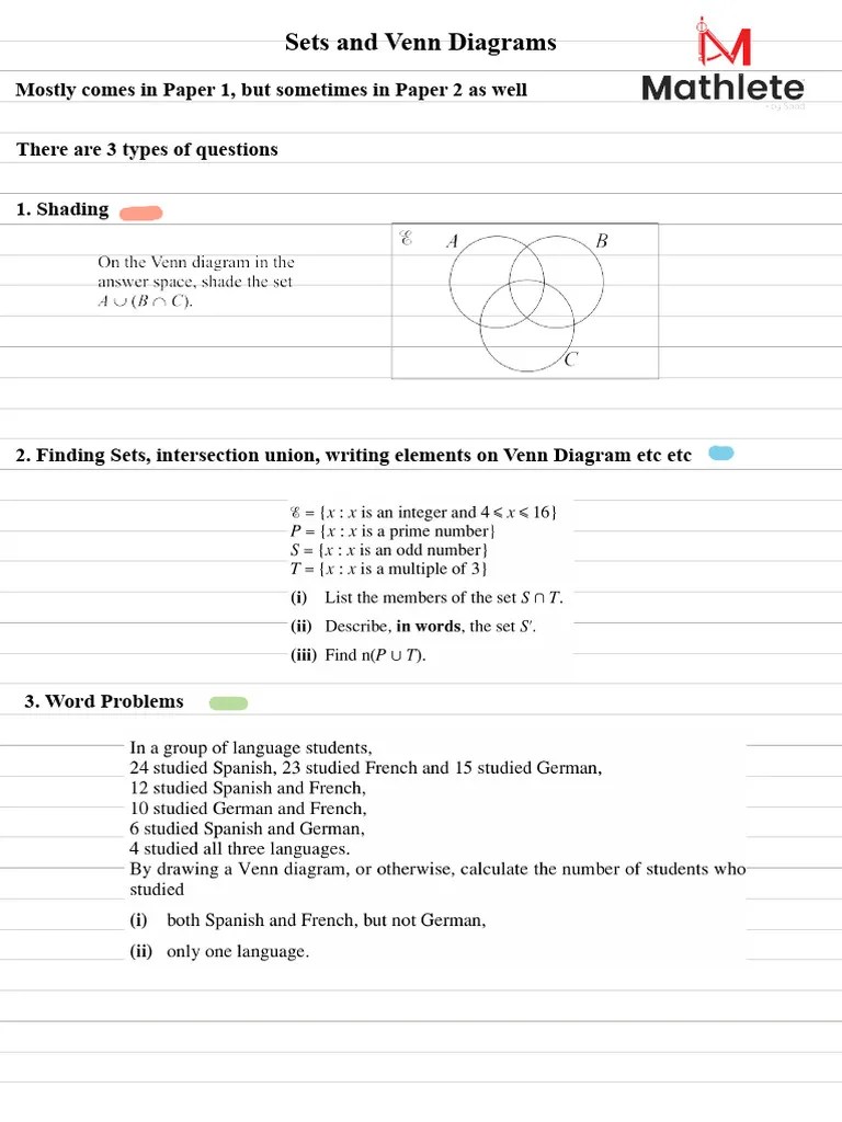 Sets And Venn Diagram - P1 (Merged) PDF | PDF | Elementary Mathematics | Mathematical Objects