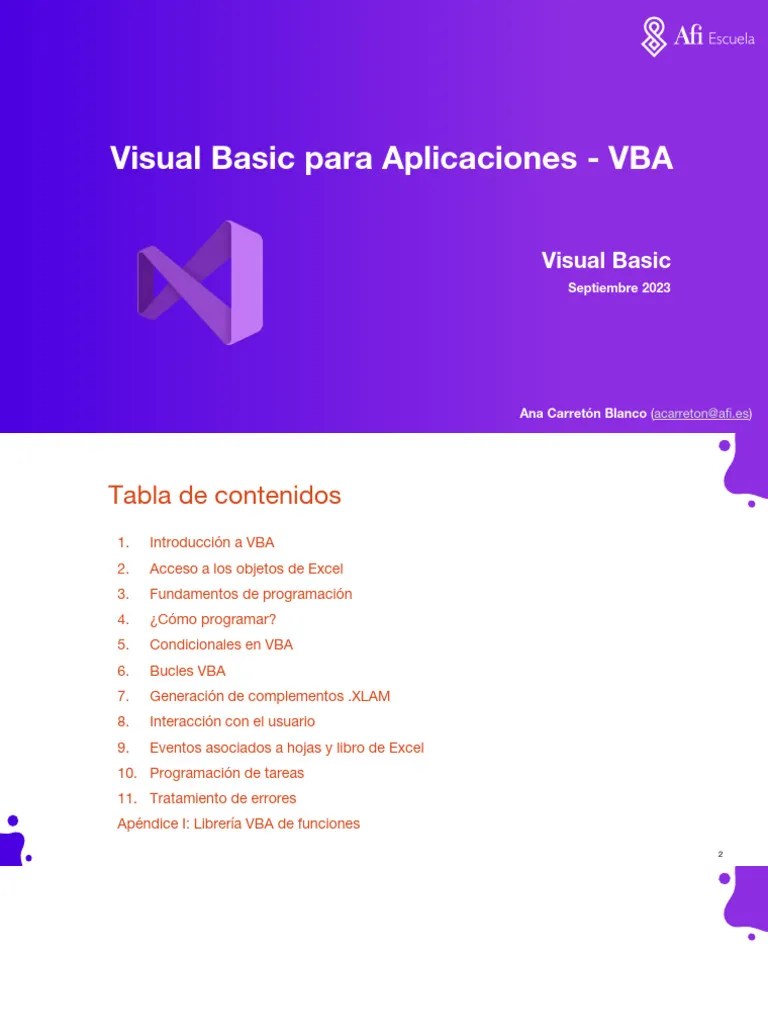 Visual Basic For Applications | PDF | Visual Basic Para Aplicaciones ...