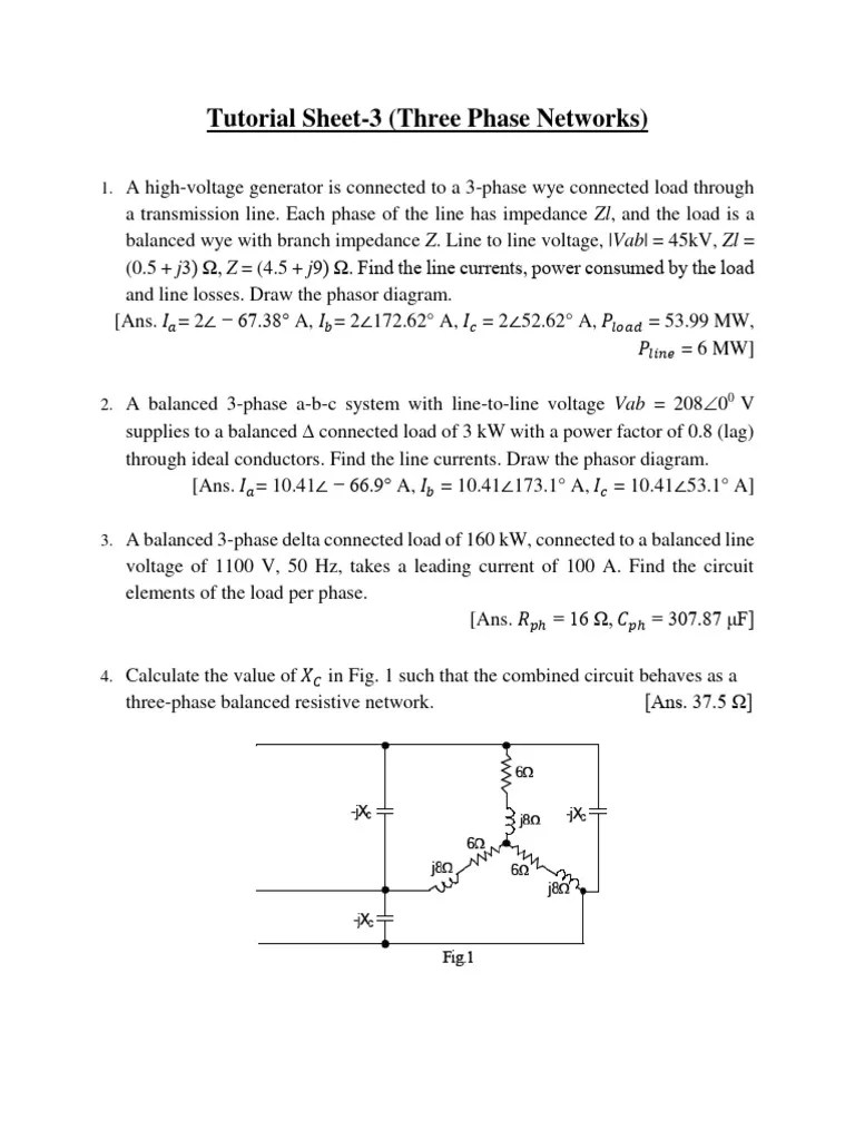 Et Tutorial Sheet 3 Pdf Metrology Electrical Engineering