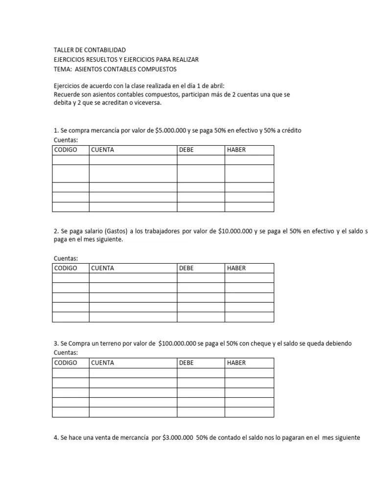 Asientos Contables | PDF