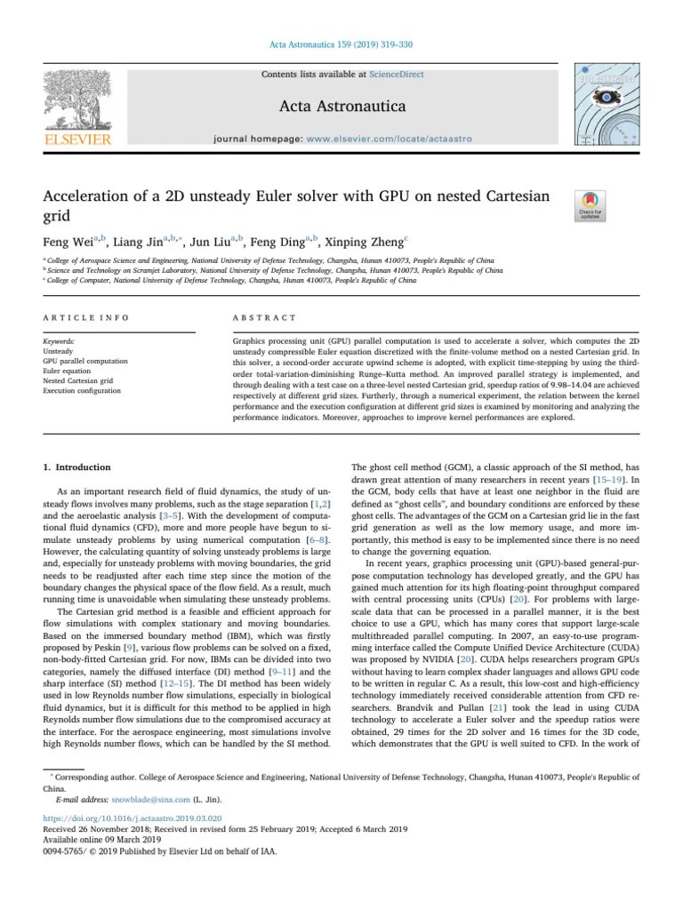 Acceleration Of A 2D Unsteady Euler Solver With GPU On Nested Cartesian ...
