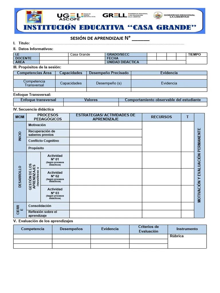 7.-Sesión De Aprendizaje 2024 | PDF | Evaluación | Aprendizaje