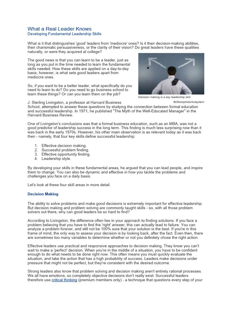 Leadership Skills | PDF