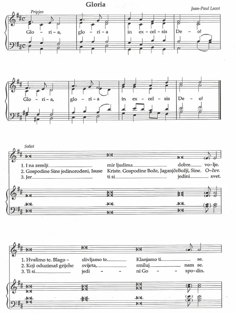 Gloria In Excelsis Deo - JP Lecot | PDF