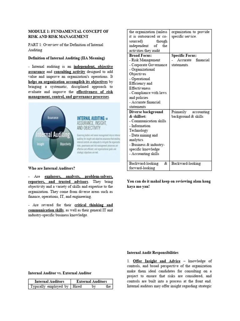 ERM Module 1 | PDF | Internal Audit | Risk