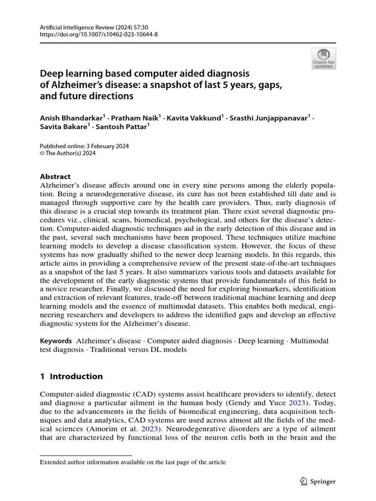 5 - Deep Learning Based Computer Aided Diagnosis Of Alzheimer's Disease ...