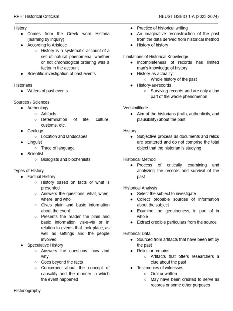 1 - Historical Criticism | PDF | Historian | Science