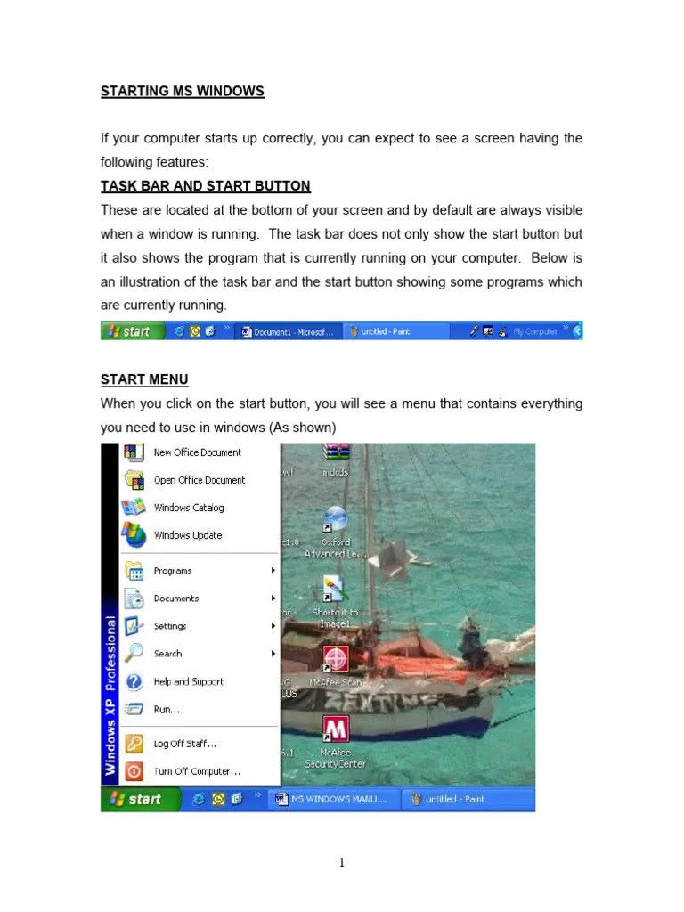 MS Windows Manual | PDF | Computer File | Window (Computing)