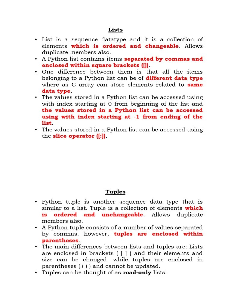 Lists Tuples Sets | Download Free PDF | Bracket | Data Type