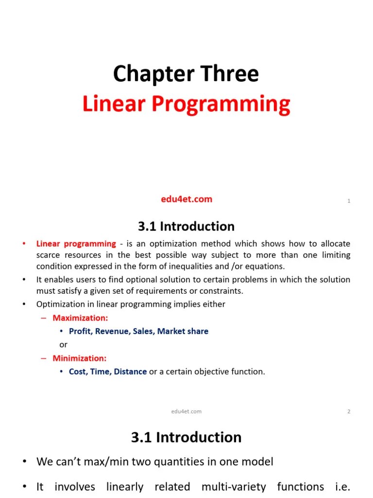 Linear Programming | PDF | Linear Programming | Mathematical Optimization