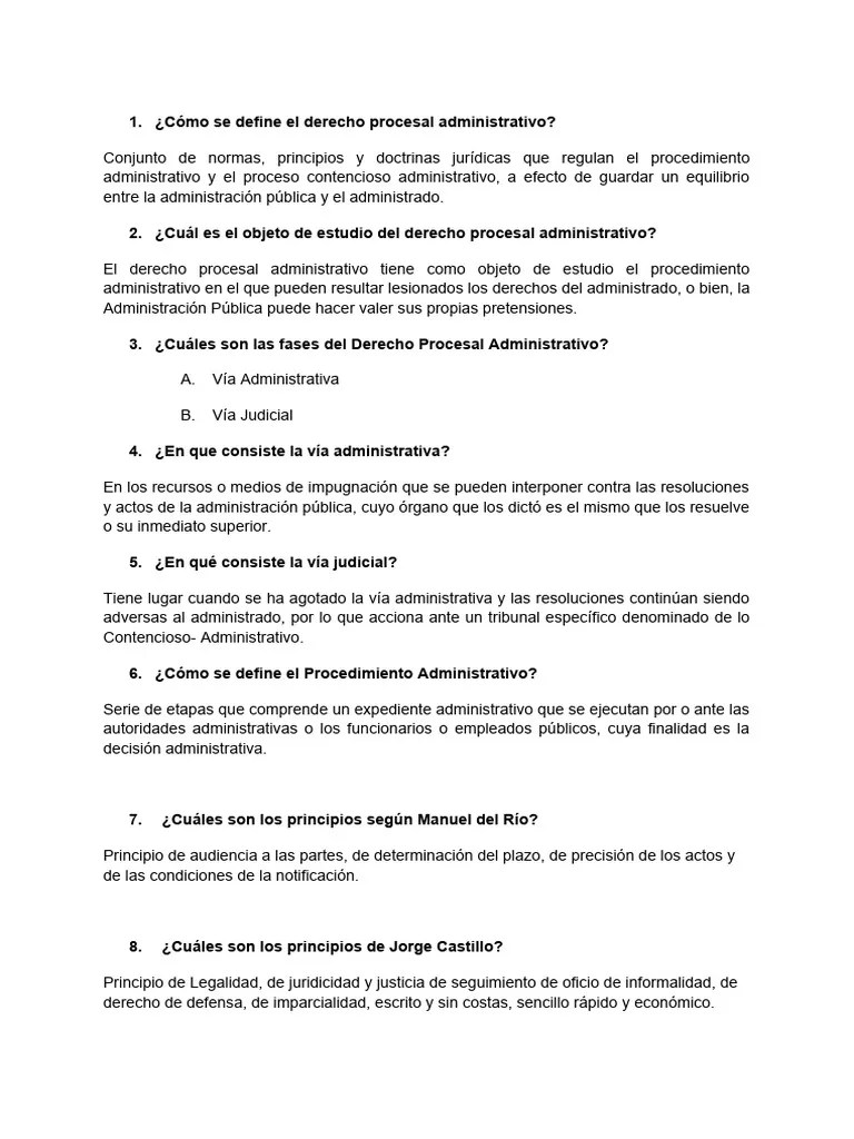 Repaso Derecho Procesal Administrativo No. 1 | PDF | Ley Procesal | Ley Administrativa